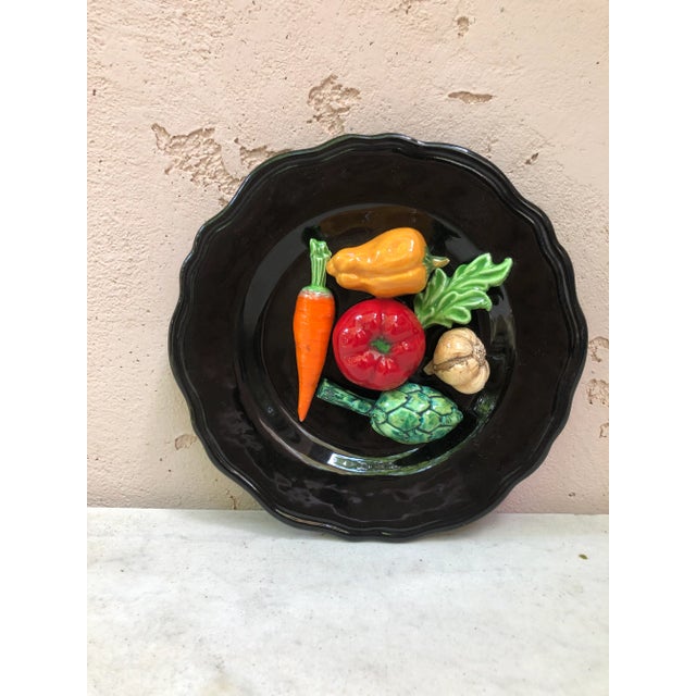 C.1950 French Majolica Vegetables Platter Vallauris For Sale In Austin - Image 6 of 6