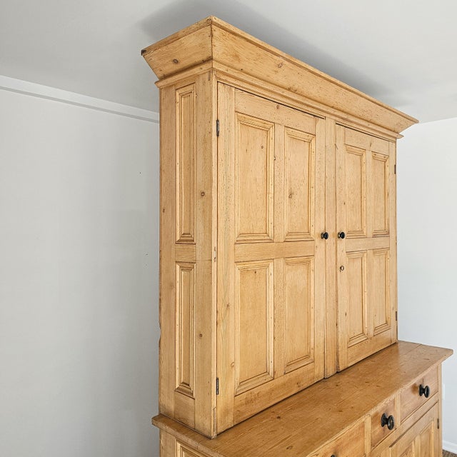 Wood Antique English Pine Housekeeper's Cupboard - Circa 1880 For Sale - Image 7 of 15