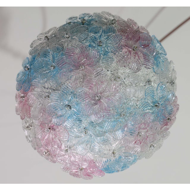 1970s Murano Multicolor Ceiling Light Flower by Seguso for Venini For Sale - Image 11 of 12