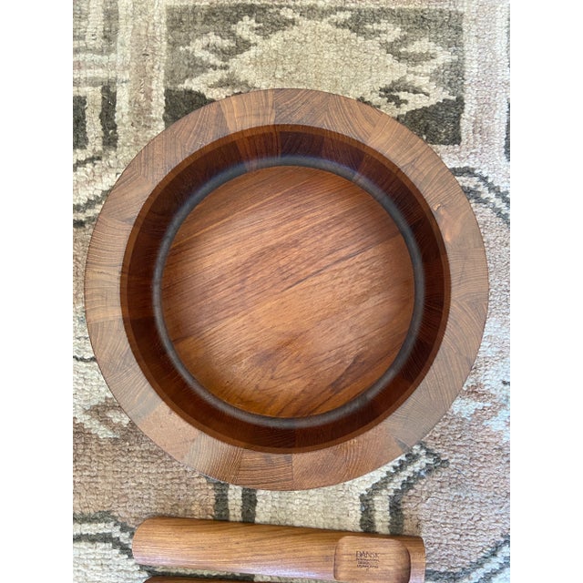 Mid-Century Modern Vintage Dansk Salad Bowl & Server Set For Sale - Image 3 of 10