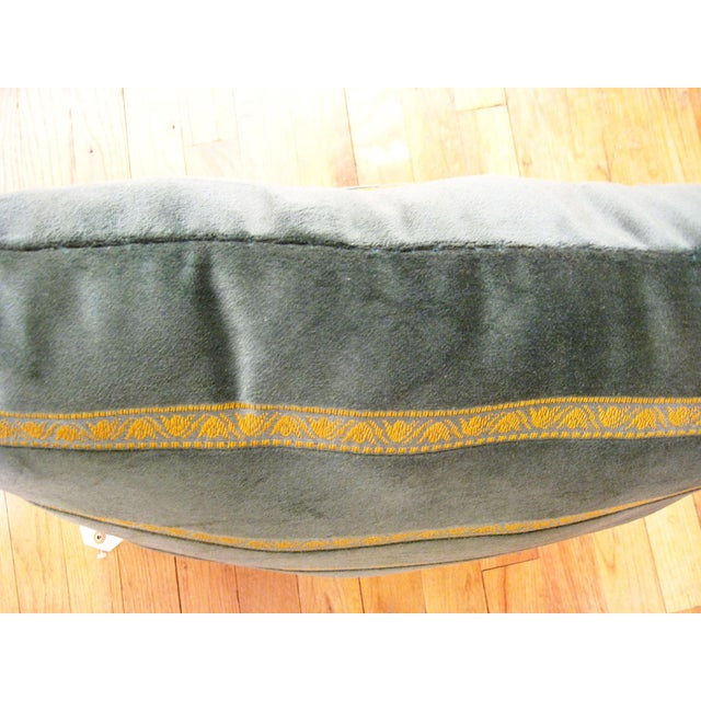 Textile Set of Decorative Vintage Green4 Velvet Pillows with Art Deco Design - Set of For Sale - Image 7 of 12