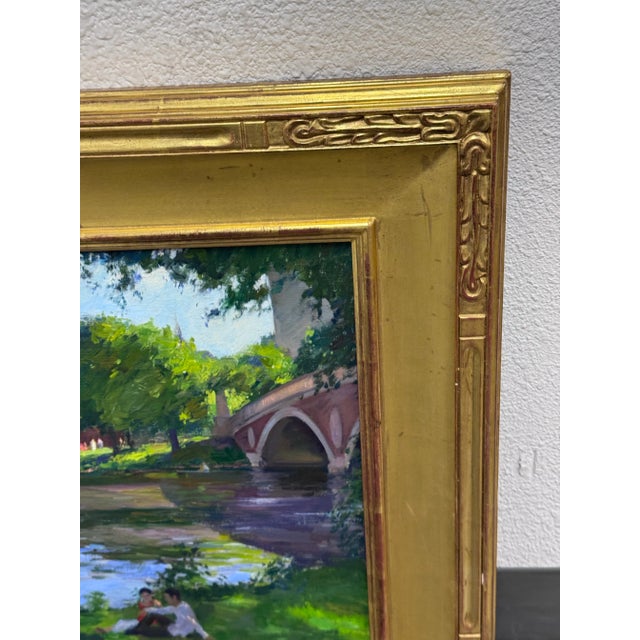 Design Plus Gallery presents an Original and Framed Oil Painting, "By the Charles River", by Gary David Hoffman. The...