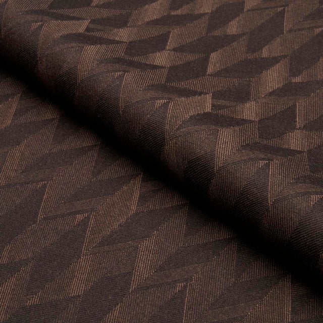Schumacher SAMPLE - Schumacher Ezra Wool Fabric In Chocolate For Sale - Image 4 of 4