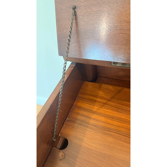 Vintage Flip-Top Bar Cabinet With Multiple Drawers & Storage For Sale - Image 12 of 13