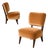 Pair of Brazilian Modern Lounge Armchairs in Imbuia Wood & Camel Mohair Velvet by Cimo, Brazil, 1950s For Sale