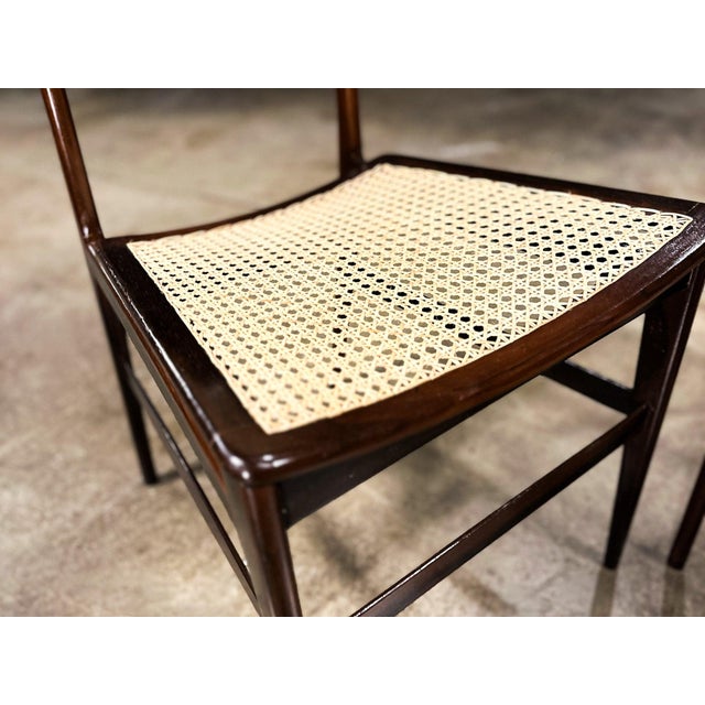 Pair of “Cadeira Com Assento Curvo” Chairs in Rosewood and Cane by Joaquim Tenreiro, Brazil, 1960s For Sale - Image 12 of 12
