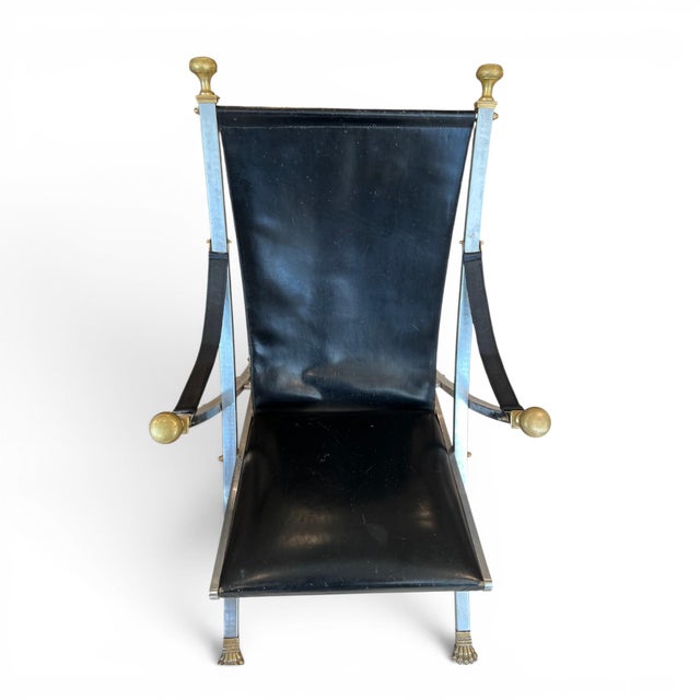 Metal Mid-Century French Pair of Maison Jansen Style Folding Chairs For Sale - Image 7 of 7