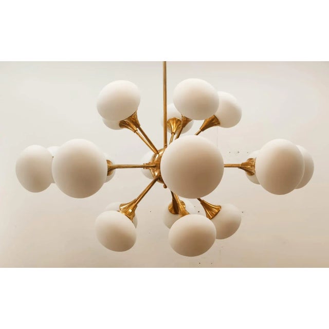 Gold Sputnik 20-Light Pendant with Oval Glasses For Sale - Image 8 of 17