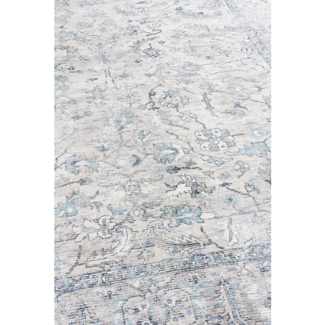 Exquisite Rugs Biron Handmade Wool & Viscose Beige & Blue - 14'x18' For Sale In Los Angeles - Image 6 of 9