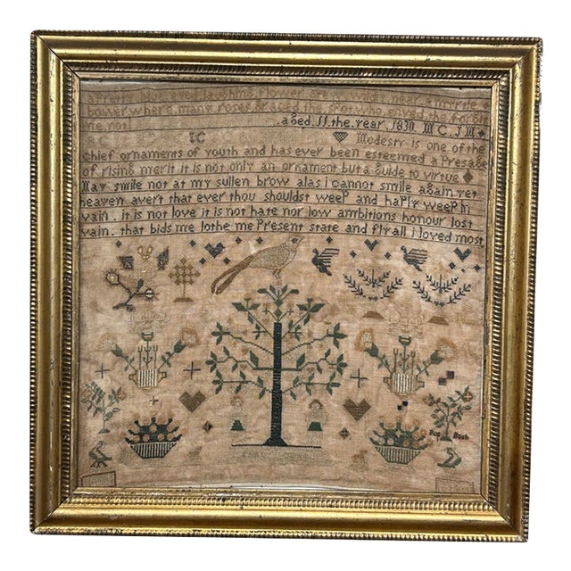 1830 Adam & Eve Sampler For Sale