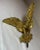 Metal Antique Gold Gilded Solid Brass Bronze Open Winged Eagle Bird Heavy Flag Finial For Sale - Image 7 of 14