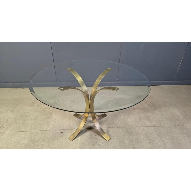 1970s Vintage Brass Dining Table and Chairs from Belgochrom, 1970s, Set of 5 For Sale - Image 5 of 14