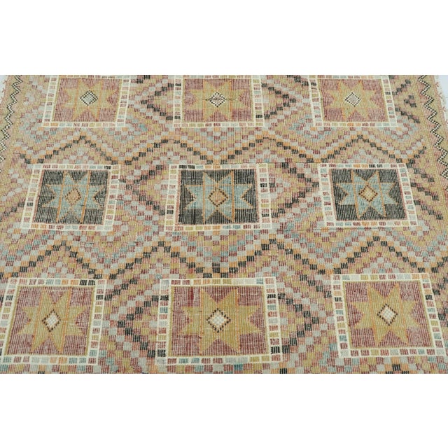 Mid 20th Century Denizli Natural Colored Kilim Rug For Sale - Image 6 of 13