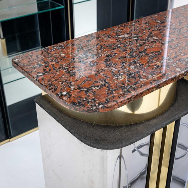 Hollywood Regency Bar with Counter, 1970s, Set of 4 For Sale - Image 9 of 16