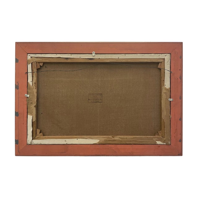 Vintage Decorative Painting Fashionable Ladies at Scheveningen Beach After Dutch Painter Kaemmerer Framed For Sale In Philadelphia - Image 6 of 7