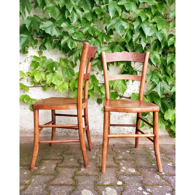 Rustic Vintage Peasant Chairs, 1920s, Set of 2 For Sale - Image 3 of 7