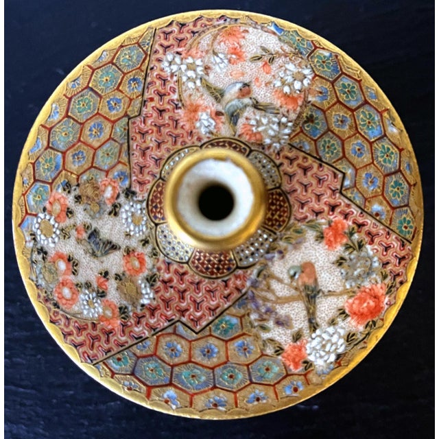 Gold Fine and Rare Miniature Satsuma Vase by Taizan Yohei For Sale - Image 8 of 17