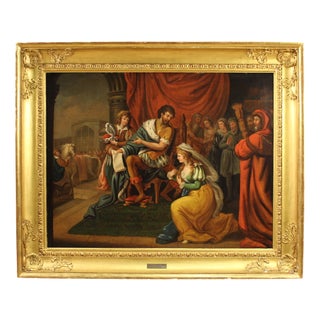 French Artist, Solomon and the Queen of Sheba, 1830, Oil on Canvas, Framed For Sale