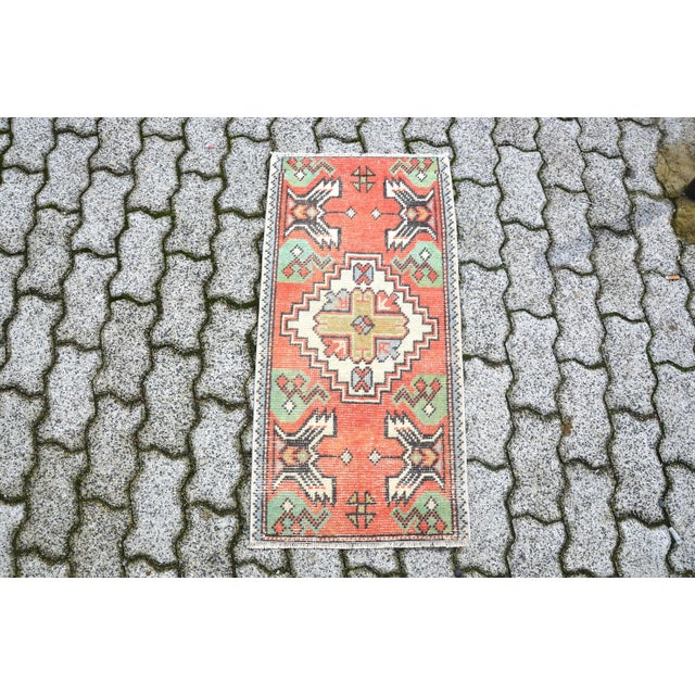 1960s Vintage Wool Small Rug For Sale - Image 6 of 6