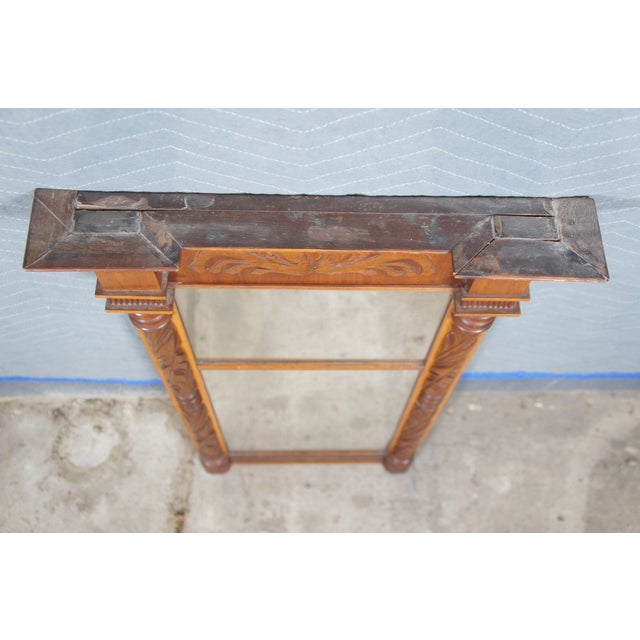 Antique Federal Carved Mahogany Trumeau Pier Mantel Mirror For Sale - Image 4 of 12