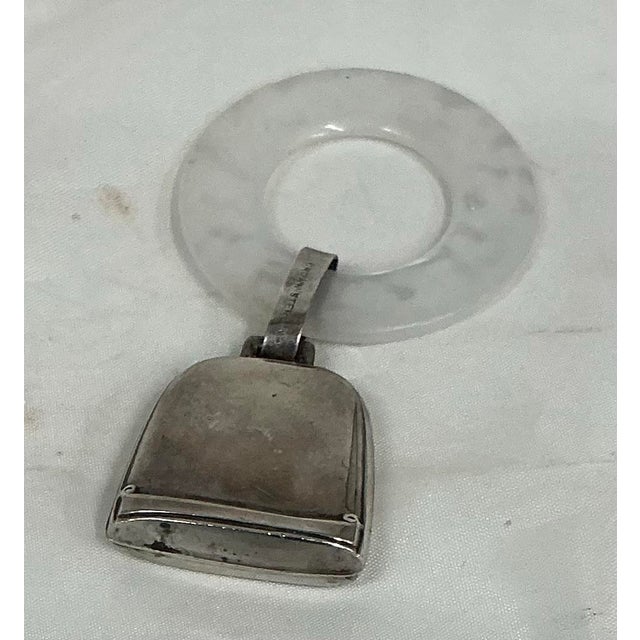 Vintage Crown Sterling Teething Ring With Sterling Baby Rattle and “Nicole” Ingraving For Sale - Image 4 of 8