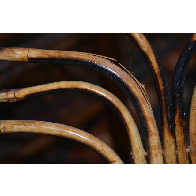 1980s Burnt Bamboo Curved Top Wall Shelf / Rack For Sale - Image 14 of 17