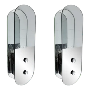 Mid 20th Century Beveled Sconces by Veca - a Pair
