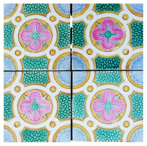 Antique Ceramic Tile attributed to Faiencerie De Bouffioulx, Belgium, 1920s