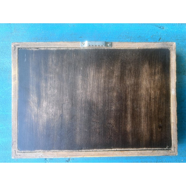Wood Vintage Chinese Cabinet Lock on Small Shadow Box Frame For Sale - Image 7 of 8