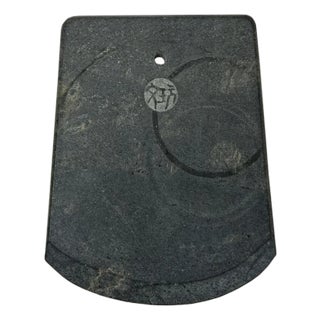 Oriental Stone Ritual Knife Shape Carving Display Plaque Art For Sale