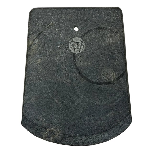 Oriental Stone Ritual Knife Shape Carving Display Plaque Art For Sale