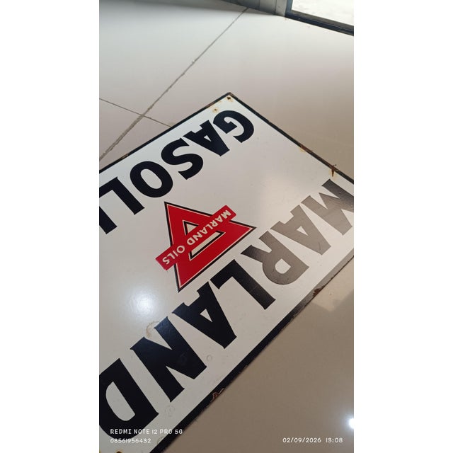 Vintage Marland Gasoline Metal Sign Advertising 2026 Reproduction 1.3mm Heavy Steel For Sale - Image 13 of 18