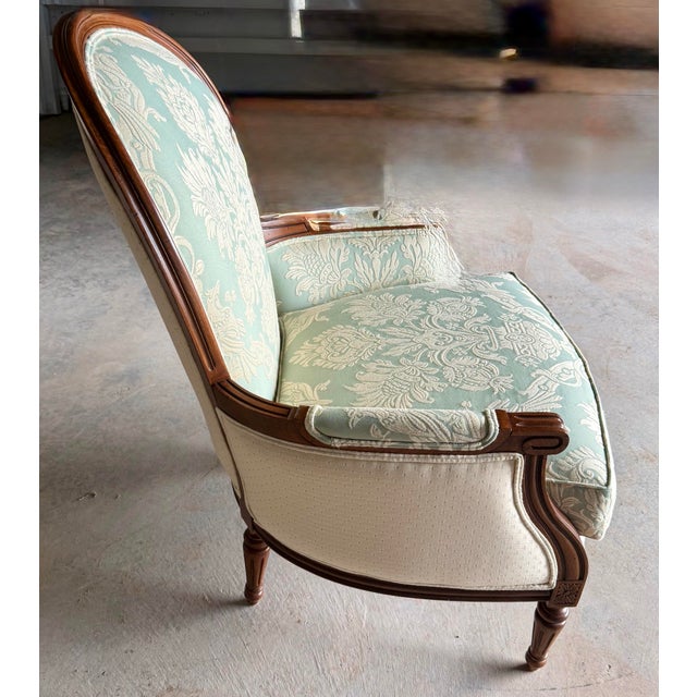 Wood Louis XVI Style Berger’e Armchair For Sale - Image 7 of 12