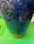 1970s 1970s Oversized Blue Ceramic Vase With Metal Ears For Sale - Image 5 of 11