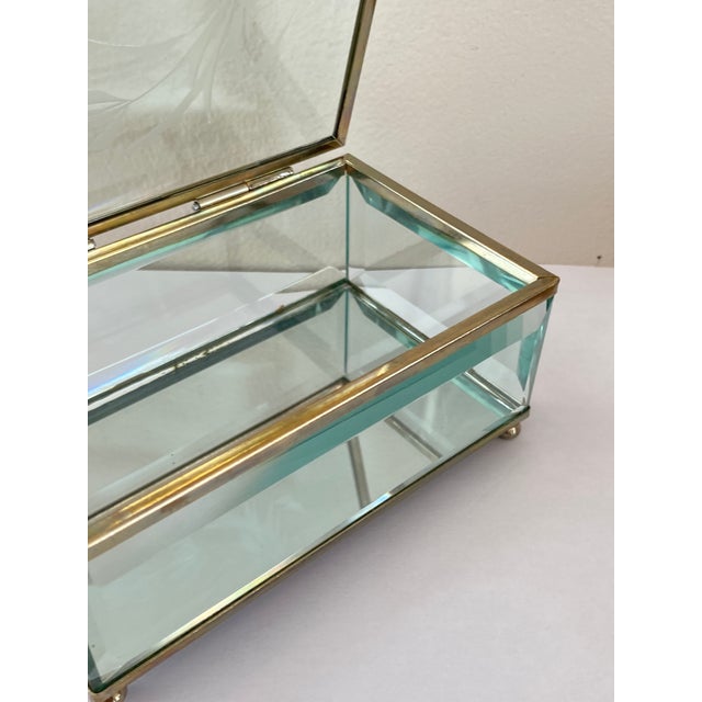 Hollywood Regency Vintage Italian Art Deco Beveled Glass Box, Italy, 1930 For Sale - Image 3 of 18