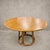Vintage Oak & Bamboo Round Dining Table | Mid Century Rattan Pedestal Dining Table A beautifully designed vintage round...