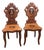 Set of Black Forest Hall Chairs in Carved Walnut, 1840s For Sale