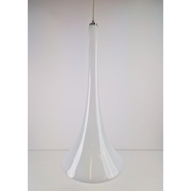 Large Handmade Trumpet Glass Pendant Lamps by Jaslo Glass, 1980, Set of 2 For Sale - Image 10 of 13