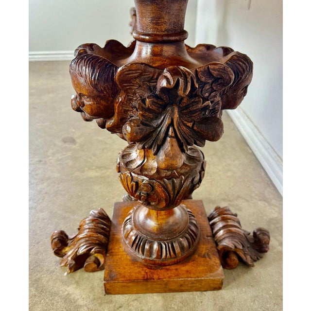European Baroque Revival Coffee Table With Onyx Stone Top, Late 19th Century For Sale - Image 9 of 15
