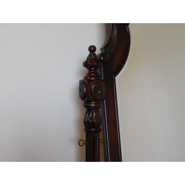 Bernhardt Massive & Stunning Bernhardt Victorian Bookmatched Mahogany Cheval Mirror For Sale - Image 4 of 13