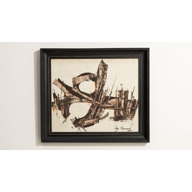 Mid 20th Century France Brown Wood Painting For Sale - Image 11 of 15