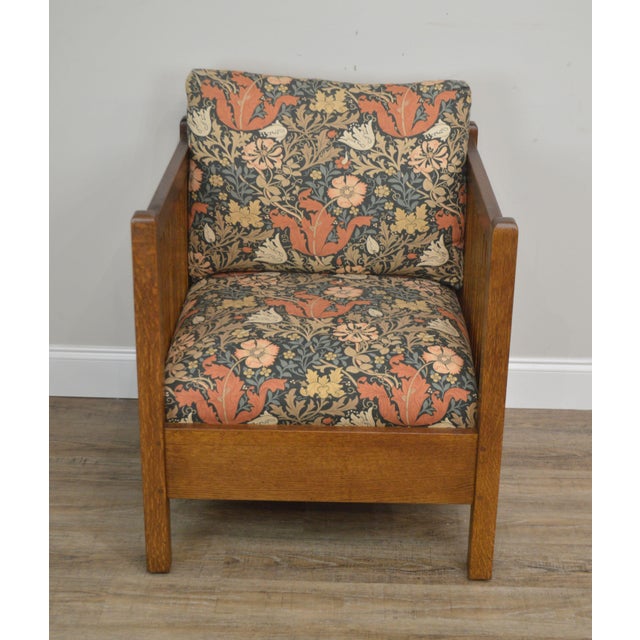 Stickley Mission Collection Oak Spindle Cube Chair Chairish