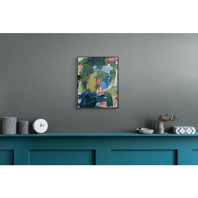 Abstract Contemporary Abstract Acrylic & Textiles on Canvas "Running" by Marcus Aitken For Sale - Image 3 of 8