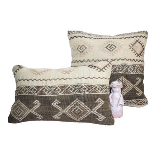 Turkish Kilim Decorative Pillow Cover - 18"x18.5" & 12"x19.5 For Sale