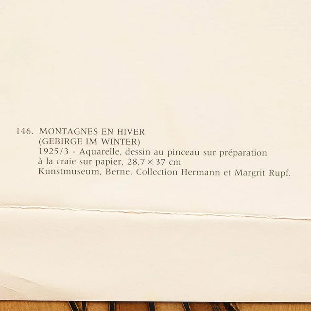 1980s 1989 After Paul Klee "Mountains in Winter (Gebirge in Winter)", Full-Color Print From France For Sale - Image 5 of 7