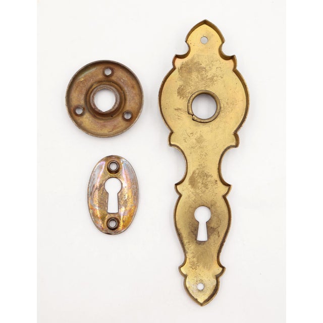 Brass Vintage Traditional Pressed Brass Passage Door Knob Set For Sale - Image 8 of 8