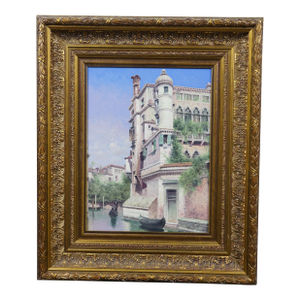 Vasily Gribennikov Venice Canal Cityscape Oil Painting on Canvas 25"