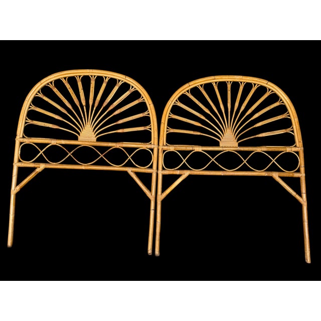 Vintage Italian Rattan Headboards, 1960s, Set of 2 For Sale - Image 4 of 9