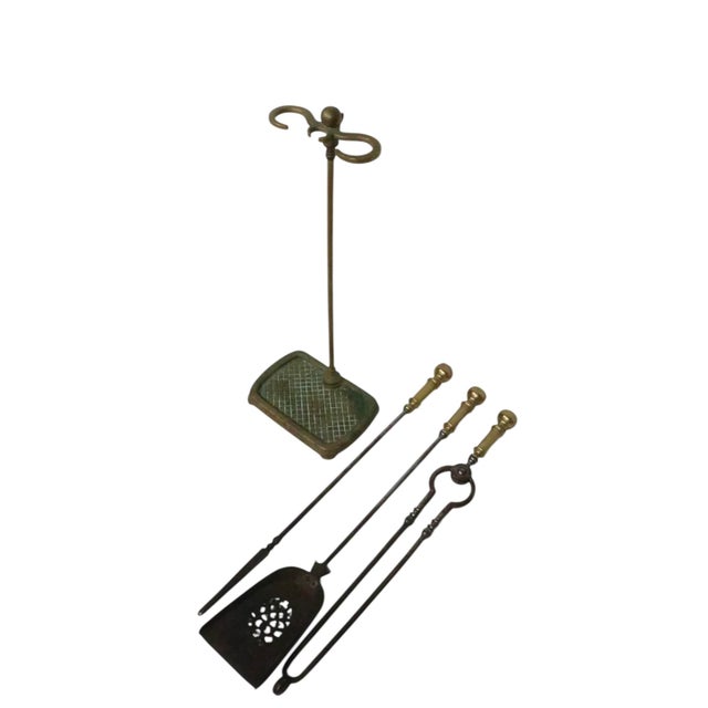 Vintage fireplace tool set in very good, clean ready to use condition. The set consisted of three period 19th century...