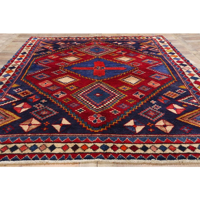 Red Vintage Persian Lori Rug - 06'10 X 09'04 For Sale - Image 8 of 9